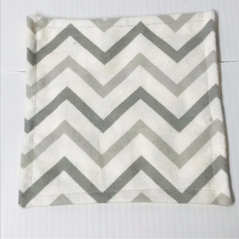 Reusable Set of Four 6” Honey Bee Flannel Wash Cloths / Wipes / Makeup Remover